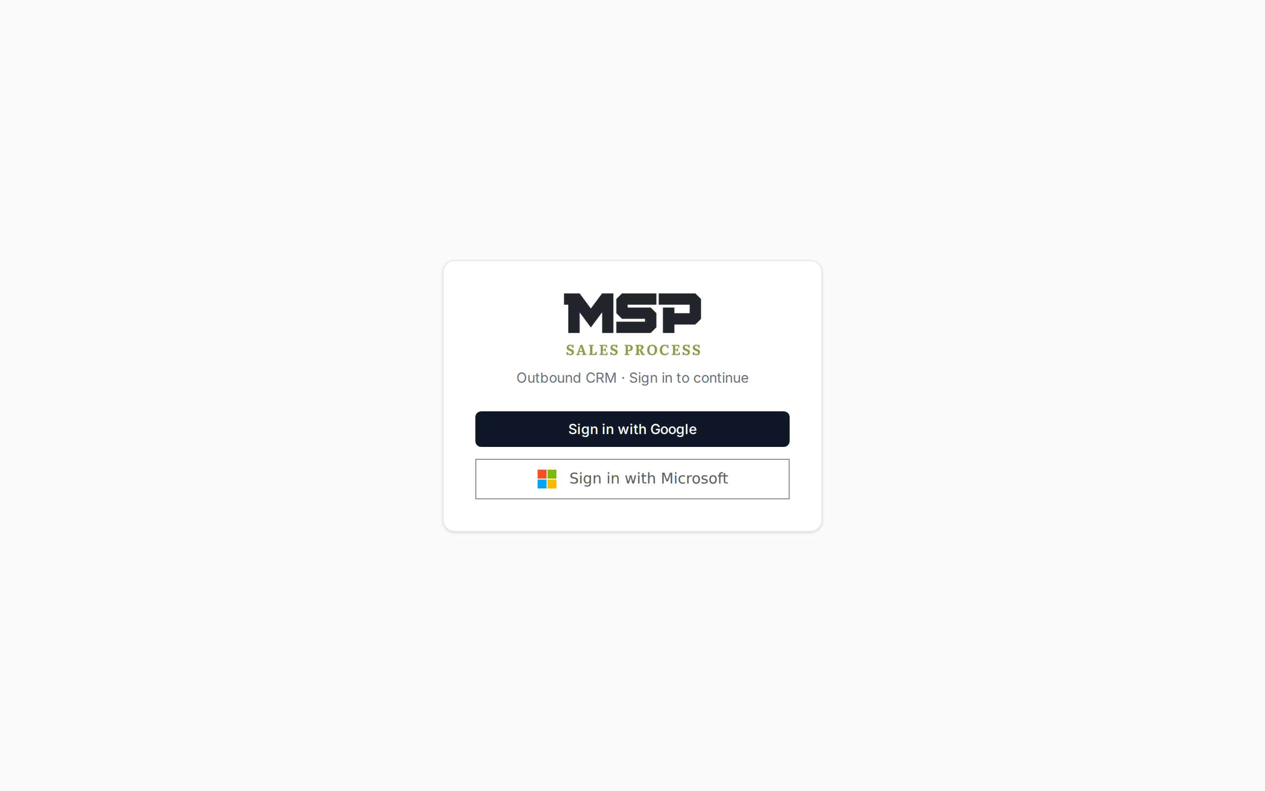 The CRM sign-in page with a Sign in with Microsoft button.